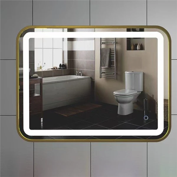 Miroir de salle de bain avec cadre en métal